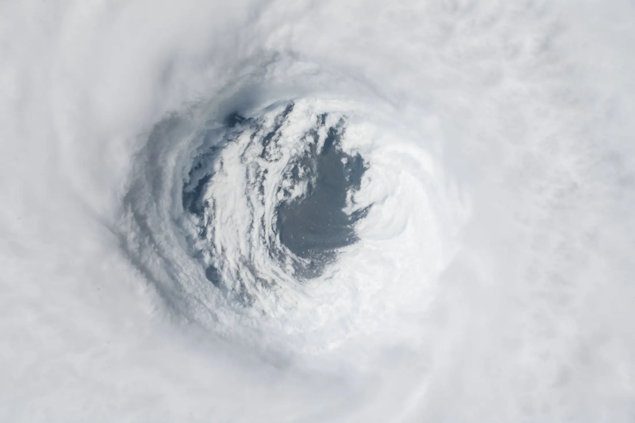 The eye of a hurricane, photographed from the International Space Station